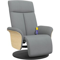 Maison Chic masažni naslanjač - Relax naslanjač s stolčkom za noge svetlo sivo blago, (22061251) Cene