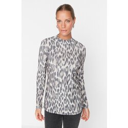 Trendyol Brown Leopard Patterned Knitted Tunic Cene