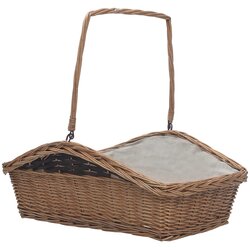 vidaXL 286989 Firewood Basket with Handle 61,5x46,5x58 cm Brown Willow, (21049507) Cene