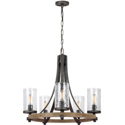 Quintiesse QN-ANGELO5 - Luster na lancu ANGELO 5xE27/60W/230V dekor hrast Cene