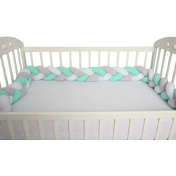 Baby Textil šarena pletenica za krevetac Mint-Siva-Bela Cene