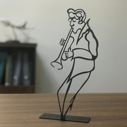 Deco Dekorativna figura Muzičar Pod, 13x30 cm, 2 mm, Crna Cene
