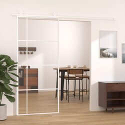 Furnova Drsna vrata ESG steklo in aluminij 90x205 cm bela, (21944724) Cene