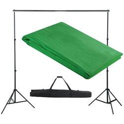 vidaXL Pozadinski sustav s potporom 300 x 300 cm zeleni Cijene