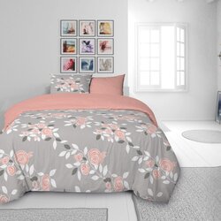 Svilanit pamučno-satenska posteljina jenna 140x200 sivo-roze Cene
