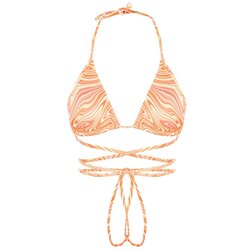 Trendyol Orange Abstract Pattern Bikini Top Cene