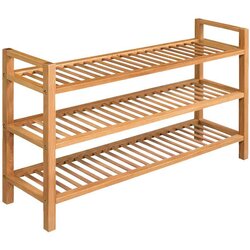 vidaXL stalak za obuću s 3 police 100x27x60 cm od masivne hrastovine Cijene