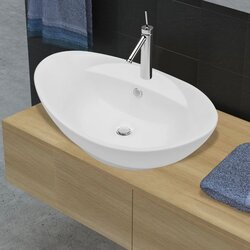 vidaXL 140678 Luxury Ceramic Basin Oval with Overflow and Faucet Hole Cijene