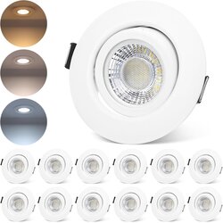 CLOKSH 12x LED Vgradni reflektorji 6W z nastavljivo belo svetlobo Cene