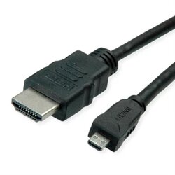 Roline green HDMI priključni kabel HDMI A utikač, HDMI Micro D utikač 2 m crna 11445581 bez halogena HDMI kabel Cene