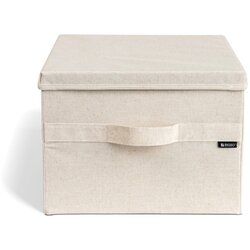 Bigso Bež tekstilna škatla za shranjevanje s pokrovom 36x46x25 cm Soft Storage Large – Cene
