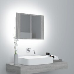 vidaXL LED kupaonski ormarić s ogledalom boja hrasta 60x12x45cm drveni Cijene