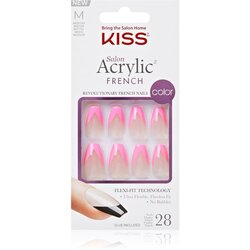 Kiss Acrylic French Color umetni nohti Squared 28 kos Cene