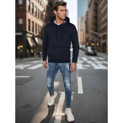 DStreet Bluza męska basic z kapturem granatowa Cene