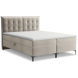 Makamii Smeđe-sivi boxspring krevet s prostorom za odlaganje 160x200 cm Mikana – Cene