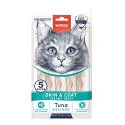 WANPY cat Creamy Lickable Treats for Cats Skin&Coat - Tuna & Salmon 5x14g Cene