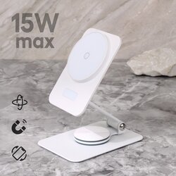  Kućni punjač Wireless 15W rotirajući beli Cene