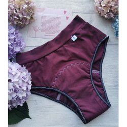 KK fabrics & creations Menstrualne gaćice, HEAVY FLOW (jako upijanje), HIPSTER, bordo Cene