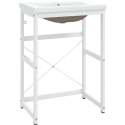 Maison Chic Okvir umivalnika - Umivalniška omarica z vgradnim umivalnikom belo železo, (21758982) Cene