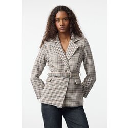 Trendyol Multicolored Belted Woven Blazer Jacket Cene