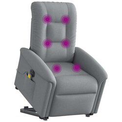 Maison Chic Električni masažni naslanjač - Relax naslanjač s funkcijo vstajanja svetlo siv, (22061188) Cene