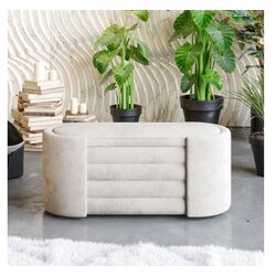 Atelier Del Sofa klupa Rosa u kutiji, 105 cm x 42 cm x 42 cm, krem Cijene