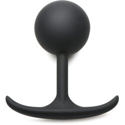 Heavy Hitters Comfort Plugs Premium Silicone 4.7" Weighted Round Plug Extra Large Black Cene