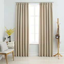 vidaXL Zavjese za zamračivanje s kukama 2 kom bež 140 x 245 cm Cijene