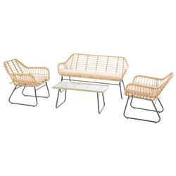 Hesperide SET VRTNOG NAMJEŠTAJA LAMBADA 135X75X230CM POLIESTER/POLIURETAN/ČELIK/RATAN/STAKLO GRAFITNO SIVA 4/1 Cene