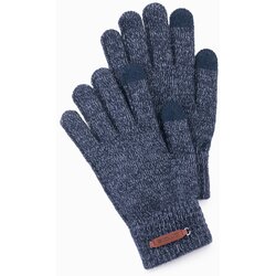 Ombre Men's knitted gloves with wool - navy blue melange Cijene
