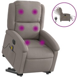 Maison Chic Električni masažni naslanjač - Relax naslanjač s funkcijo vstajanja taupe, (22042591) Cene