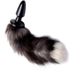Tailz - Fox Tail Anal Plug - Black/White Cene