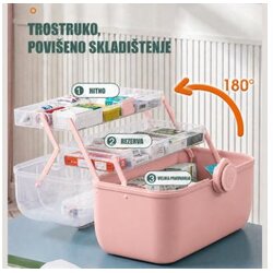 HOMEMATES Kutija za odlaganje lekova 28/20/16 - Roze Cene