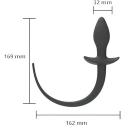 Erospace Wild Play - analni dildo s repom (crni) Cene