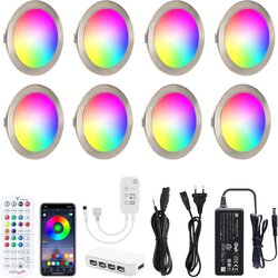 AIBOO RGB 8x LED Pametnih Vgradnih Svetilk z Aplikacijo Cene