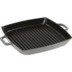 Staub grill pan induction squared 33cm Graphite Grey Cene
