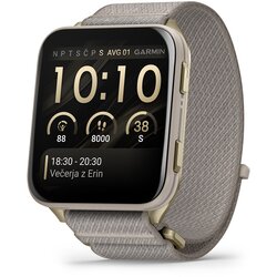 Garmin Venu X1 5.08 cm (2) AMOLED Digital 448 x 486 pixels Touchscreen Gold, Titanium Wi-Fi GPS (satellite) Cene
