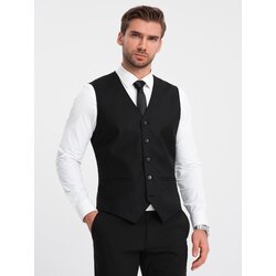 Ombre Men's suit vest without lapels - black Cijene