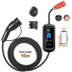 ERDAN 11KW Tip 2 EV polnilec, prilagodljiva moč 6A-16A, 10m kabel, IP66, 11KW z APP 10M, (5000161532) Cene