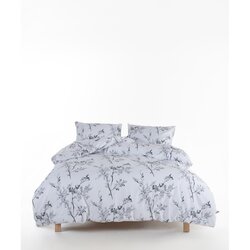 Mila Home Luxury Bela/siva posteljnina za zakonsko posteljo/podaljšana iz renforce bombaža 240x220 cm White Floral – Cene