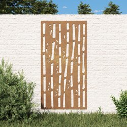 vidaXL Vrtni zidni ukras 105 x 55 cm čelik COR-TEN s uzorkom bambusa Cijene