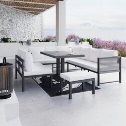 Bessagi Garden lounge garnitura pergolina, bela, 5-Delno Cene