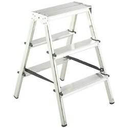 Alpos Alu Dvostruke ljestve s gazištem (2 x 3 stepenice, Radna visina: 2,22 m, Aluminij) Cene