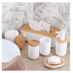 Tendance Držač za četku za kupanje 11x7,2 cm poliresin/bambus, bijela Cijene