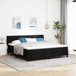 Box spring krevet s madracem Crna 200 x 180 cm Poliester - Crna 180 x 200 cm Dizajn linija Cene