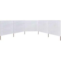 vidaXL 5-panelni vetrobran tkanina 600x120 cm peščeno bel, (20692863) Cene