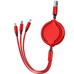 Co2 3V1 NAVIT USB-C KABEL ZA IPHONE MICRO USB TIP C POLNILEC PLOŠČAT 1M, (21747925) Cene