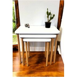 Hanah home Set uklopivih stočića, 3 komada, Beli Cene