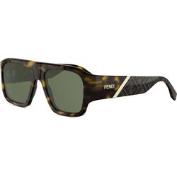 Fendi Diagonal Havana Square Sunglasses ONE SIZE (54) Havana/Zelena Cene