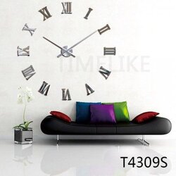  3D Zidni Sat samolepljivi - Srebrni ( T4309S ) Cene